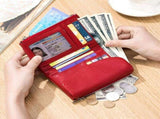 Unisex Pebble Leather Wallet, Small Wallets for Women, Women's Genuine Leather Coin Purse with V1366-AZ2-W-11389