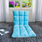 SOGA 4X Floor Recliner Collapsible Lounge Sofa Couch Folding Chair Cushion Light Blue LOUNGECHAIRLIGHTBLUEX4