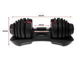 Powertrain 48KG Adjustable Dumbbell Set with FID Weight Bench BF1-24-RD-2-01B
