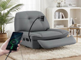 Artiss Manual Swivel Rocker Recliner with USB Ports Rocking Chair Nursery Sofa Lounge RECLINER-A22-PU-GY