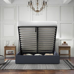 Milano Luxury Gas Lift Bed with Headboard - Charcoal No.35 - Single ABM-10001615