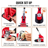 VEVOR Maker Machine, 25mm Badge Punch Press Kit, Children DIY Gifts Pin Maker, V952-BJSKXZ25MM500NLRQV0
