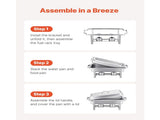8 Qt 6 Pack Rectangle Chafing Dish Buffet Set Fullsize Pan Stainless Steel V952-ZFXBXGSTGK6JYRMTSV0