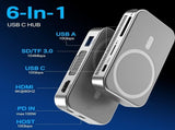ACASIS EC1401 SSD 6-in-1 USB-C Docking Hub 10Gbps HDMI 4K 60Hz, USB-A, USB-C, PD, SD/TF Magnetic V28-ELEACAEC1401