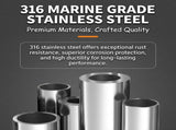 Telescoping Marine Ladder with 316 Stainless Steel Frame and Anti-Slip Steps for Boats, Yachts, V1341-ZY-ZC93S74A-4-STEP
