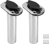 2PCS Boat Stainless Steel Polished Fishing Rod Holder Flush Mount 15/30/90 Degree Casting Flange V1259-DP01-A-1270