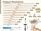 20PCS Wooden Canvas Stretcher Bars with Tacks Remover, 100PCS Thumb Tacks, Storage Box and No-Trace V1192-AZ-W-18412