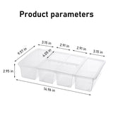 Divided Veggie Tray With Lid, Salad Bar Containers For Fridge Organizer, 5 Compartment Snack Box V1366-AZ2-W-12605
