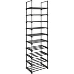 SONGMICS 10-Tier Metal Shoe Rack Customizable Design Black V227-8498402110990