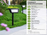 Solar Powered Outdoor Landscape Spotlights with IP65 Waterproof ABSPC Construction, Dual Color V1341-ZY-SUJ6FJED-2PCS-3200KWARMWHITE