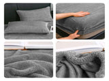 Flannel Sheets Queen 3-Piece Plush Fleece Sheet Bed Sets with 15" Deep Pocket Fitted Sheet and V1369-AZ3-W-15399