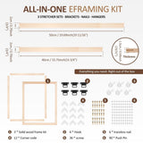 3Pcs 16x20 Inch Solid Wood Canvas Stretcher Bars DIY Canvas Frame Kit with Hardware for DIY Oil V1366-AZ2-W-15021