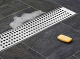 900mm Bathroom Shower Stainless Steel Grate Drain w/Centre outlet Floor Waste Square Pattern V63-832811