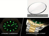 Men'S Watch Stainless Steel Watch Blue Dial Watch Water-Resistant Watch - 959 Gold, Silver, Green V1106-937-97937-GOL-01