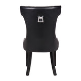 Century 2X Dining Chair Black Pu Wooden Legs V43-DC-CNTRY