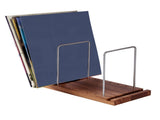 Vinyl Record Storage Holder Adjustable Solid Wood Record Stand for Albums 50-75 LP Vinyl Rack V1294-YM0901-H49311WO