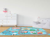 SOGA 120cm Kids Rug Street Map Play Mat, Educational Baby Theme Park Area Rugs KIDCARPET602