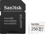 SANDISK HIGH ENDURANCE MICROSDHC CARD SQQNR 256G UHS-I C10 U3 V30 100MB/S R 40MB/S W SD ADAPTOR V28-FFCSAN256GSQQNR1