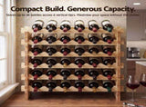 Artiss 36 Bottle Wooden Wine Rack 6 Tier Modular Wine Display Storage Stand Freestanding Holder WR-AC-STA-36B-NT