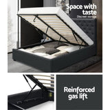 Artiss Bed Frame Double Size Gas Lift Charcoal VILA BFRAME-E-VILA-D-CHAR-ABC