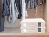 Beige Bed Sheet Organizer Box with Handles and Zipper for Home Bedding Storage V1192-AZ-W-25530