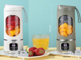 2-piece White and Green 7.4V Portable Blender Smoothie Maker 450ml Wireless Rechargeable Juicer Cup V888-ELOSUNG50321