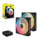 Corsair iCUE LINK LX140-R RGB 140mm PWM Reverse Fans Starter Kit Dual Pack -Black 90.6 CFM, 2000 V1202-V2-CFCO-LX140RRGB-2PK-BK