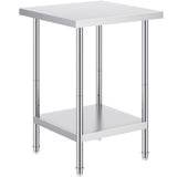 Stainless Steel Prep Table, 24 x 24 x 34 Inch, Heavy Duty Metal Worktable with 3 Adjustable Height V952-CFBXGGZTLCWJ45FJ5V0