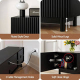 Artiss TV Unit Entertainment Unit Storage Cabinet 180cm Black FUR-Z-CT02-TV180-BK-AB