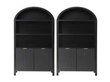 Artiss Buffet Sideboard Cabinet Pantry X2 180CM Arched Storage Bookshelf Black FUR-Z-SID180-ARCH-BK-ABX2