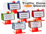 Set of 12 Traffic Cone Sleeve for Caution Covers with Pockets Safety Message Sign Outdoor Signals V1259-DP01-A-1145
