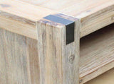 TV Cabinet with 3 Storage Drawers with Shelf Solid Acacia Wooden Frame Entertainment Unit in Oak V43-TVC-NOW-OAK