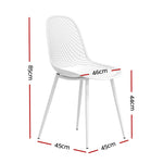 Gardeon 4PC Outdoor Dining Chairs PP Lounge Chair Patio Garden Furniture White ODF-CHAIR-PP210-WH-4X