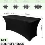 2 Piece Stretch Tablecloth Spandex Black, 183 x 75 x 75 cm V1237-ZY-818-132