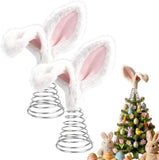 Easter Tree Topper Bunny Ears, Plh Metal Rabbit Ornament, Cute Bendable Spring Holiday Tree V1258-DP02-F-431