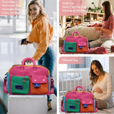 Color-Block Stitching Large Travel Duffel Bag Multi-Functional Hand Luggage for Casual V1232-ZSBB-003