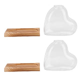2PCS Propagation Vases Heart Shaped Glass Desktop Planter Plant Propagation Station for Small V1294-YM0901-3115260004711
