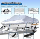 Black Heavy Duty Waterproof Tarp Covers with Storage Bag, Fits V-Hull, Fish&Ski, Pro-Style, Fishing, V888-ELOSUNG36749