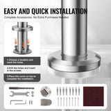 Handrails for Outdoor Steps, 39.4in / 100cm Deck Railing Kit Wall Floor Mounted, Railings for V952-BXGDLZFS100CGRQ1IV0