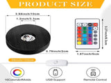 4 Pieces Wood LED Display Light Base Crystal Stand Remote Control Round 16 Lighting Modes Wooden V1259-DP01-A-5529