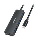 mbeat 4-Port USB-C Hub with USB-C DC Port Compact and Portable Design Flexible Device Connectivity V1202-V2-USMB-MB-C3H-5K