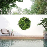 Slimline Flowering White Artificial Green Wall Disc UV Resistant 100cm V637-DP8880024