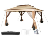 Outdoor Canopy Gazebo Tent, Portable Canopy Shelter with 11'x11' Large Shade Space for Party, V952-ZYP3.3MX3.3MSDZD1V0