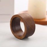 Handmade Round Wooden Napkin Rings - Set of 12 - 2.5 x 5 cm - Wooden Napkin Ring - For Paper and V1188-MS101-01627-1
