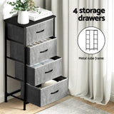Artiss Set of 2 Chest of 4 Drawers Storage Dresser Tallboy Grey DIY-CDR-4D-GYX2