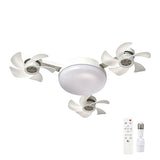3-Head Drone Ceiling Fan Light, E27 Socket LED Chandelier, Smart Remote Control Air Circulator with V1370-AZ4-21273