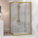 Adjustable 900x1200mm Double Sliding Door Glass Shower Screen in Gold V63-845131