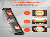 6-Piece Torpedo Level, 2000/1200/800/600/400/250 mm Box Levels Set, Bubble Vials Ruler for 45/90/180 V952-JXSPC78INCH401BF2V0