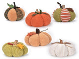 Handmade Knitted Fabric Pumpkin Ornament, Fall Harvest Decorative Pumpkin, Stuffed Polyester V1188-MS-804-03
