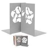 Crafted Metal Bookends Sturdy and for Home Office Use 2Pcs V1369-AZ3-W-18151